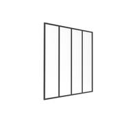 Verrière atelier en aluminium thermolaqué et verre dépoli - 120 x 130 cm - Noir - BAYVIEW