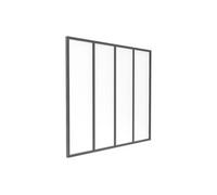 Verrière atelier en aluminium thermolaqué et verre dépoli - 120x105 cm - Noir - BAYVIEW