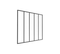 Verrière atelier en aluminium thermolaqué et verre dépoli - 150 x 130 cm - Noir - BAYVIEW