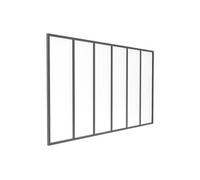 Verrière atelier en aluminium thermolaqué et verre dépoli - 180x105 cm - Noir - BAYVIEW