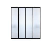 Verrière atelier en aluminium thermolaqué et verre trempé texturé 120x105 cm - Noir - VIETRA