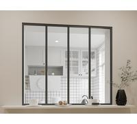Verrière atelier en aluminium thermolaqué noir 120 x 105 cm (L x H) ? BAYVIEW