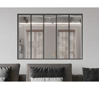Verrière atelier en aluminium thermolaqué noir 150 x 105 cm (L x H) ? BAYVIEW