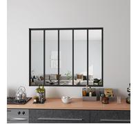 Verrière Atelier Kit Verrière fixe avec vitrage inclus - AICA - En aluminium - Noir Mat - L.153xH.108cm