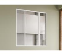 Vente-unique - Verrière coulissante en Aluminium thermolaqué Blanc 120x130 cm - Ravena