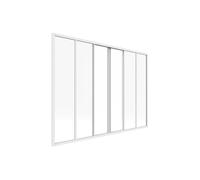 Vente-unique-Verriére coulissante en Aluminium thermolaqué Blanc 180x130 cm - Ravena