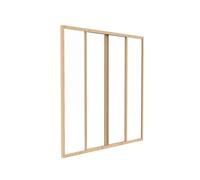 Verrière coulissante en aluminium thermolaqué naturel clair 120x130 cm - RAVENA