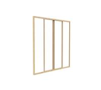 Verrière coulissante en aluminium thermolaqué naturel clair 120x130 cm - RAVENA