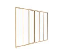 Verrière coulissante en aluminium thermolaqué naturel clair 180x130 cm - RAVENA