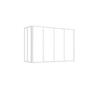 Verrière d'angle atelier en aluminium thermolaqué - L120 x L60 x H130 cm - Blanc - BAYVIEW Blanc