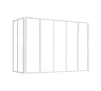 Verrière d'angle atelier en aluminium thermolaqué - L150 x L60 x H105 cm - Blanc - BAYVIEW