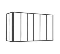 Verrière d'angle atelier en aluminium thermolaqué - L180 x L60 x H130 cm - Noir - BAYVIEW