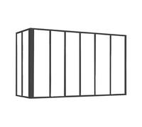 Verrière d'angle atelier en aluminium thermolaqué noir 180 x 60 x 130 cm (L x l x H) - BAYVIEW