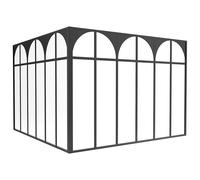 Verrière d'angle d'atelier art déco en aluminium thermolaqué - L180 x L180 x H130 - Noir - ARCADEA