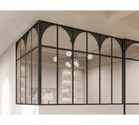 Verrière d'angle d'atelier art déco en aluminium thermolaqué noir 180 x 120 x 130 cm (L x l x H) ? ARCADEA