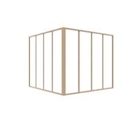 Verrière d'angle d'atelier en aluminium thermolaqué - L120 x L120 x H105 - Naturel clair - BAYVIEW