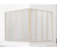 Verrière d'angle d'atelier en aluminium thermolaqué - L120 x L120 x H105 - Naturel clair - BAYVIEW