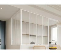 Verrière d'angle d'atelier en aluminium thermolaqué - L120 x L120 x H130 - Blanc - BAYVIEW Blanc