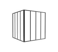 Verrière d'angle d'atelier en aluminium thermolaqué - L120 x L120 x H130 - Noir - BAYVIEW