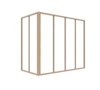 Verrière d'angle d'atelier en aluminium thermolaqué - L120 x L60 x H105 - Naturel clair - BAYVIEW