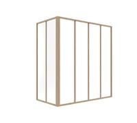 Verrière d'angle d'atelier en aluminium thermolaqué - L120 x L60 x H130 - Naturel clair - BAYVIEW