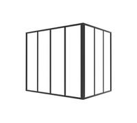 Verrière d'angle d'atelier en aluminium thermolaqué - L120 x L90 x H105 - Noir - BAYVIEW