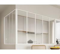 Verrière d'angle d'atelier en aluminium thermolaqué - L150 x L120 x H105 - Blanc - BAYVIEW