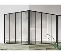 Verrière d'angle d'atelier en aluminium thermolaqué - L150 x L120 x H105 - Noir - BAYVIEW Noir