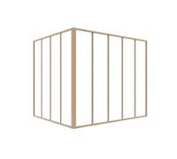 Verrière d'angle d'atelier en aluminium thermolaqué - L150 x L120 x H130 - Naturel clair - BAYVIEW