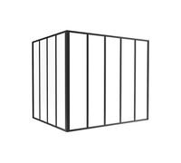 Verrière d'angle d'atelier en aluminium thermolaqué - L150 x L120 x H130 - Noir - BAYVIEW