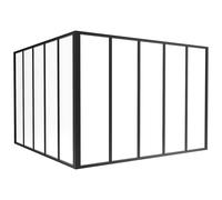 Verrière d'angle d'atelier en aluminium thermolaqué - L150 x L150 x H105 - Noir - BAYVIEW