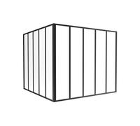 Verrière d'angle d'atelier en aluminium thermolaqué - L150 x L150 x H130 - Noir - BAYVIEW