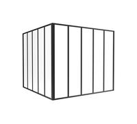 Verrière d'angle d'atelier en aluminium thermolaqué - L150 x L150 x H130 - Noir - BAYVIEW