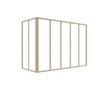 Verrière d'angle d'atelier en aluminium thermolaqué - L150 x L60 x H105 - Naturel clair - BAYVIEW