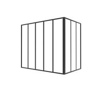 Verrière d'angle d'atelier en aluminium thermolaqué - L150 x L90 x H130 - Noir - BAYVIEW