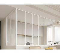 Verrière d'angle d'atelier en aluminium thermolaqué - L180 x L120 x H130 - Blanc - BAYVIEW