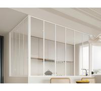 Verrière d'angle d'atelier en aluminium thermolaqué - L180 x L150 x H130 - Blanc - BAYVIEW