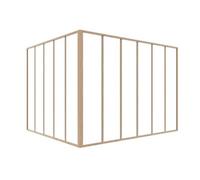 Verrière d'angle d'atelier en aluminium thermolaqué - L180 x L150 x H130 - Naturel clair - BAYVIEW