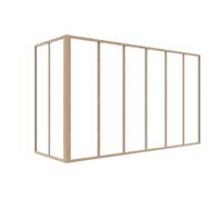 Vente-unique - Verriére d'angle d'atelier en Aluminium thermolaqué - L180 x L60 x H105 - Naturel Clair - Bayview