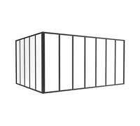 Verrière d'angle d'atelier en aluminium thermolaqué - L210 x L150 x H105 - Noir - BAYVIEW