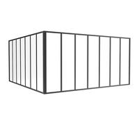 Verrière d'angle d'atelier en aluminium thermolaqué - L210 x L210 x H105 - Noir - BAYVIEW