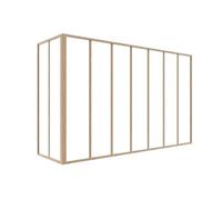 Verrière d'angle d'atelier en aluminium thermolaqué - L210 x L60 x H130 - Naturel clair - BAYVIEW