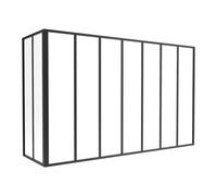 Vente-unique - Verriére d'angle d'atelier en Aluminium thermolaqué - L210 x L60 x H130 - Noir - Bayview