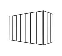 Verrière d'angle d'atelier en aluminium thermolaqué - L210 x L90 x H130 - Noir - BAYVIEW