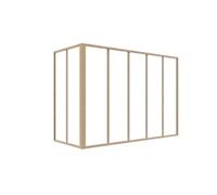 Verrière d'angle d'atelier en aluminium thermolaqué naturel clair 150 x 60 x 105 cm (L x l x H) - BAYVIEW