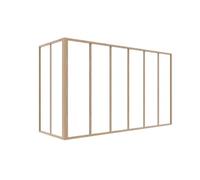 Verrière d'angle d'atelier en aluminium thermolaqué naturel clair 180 x 60 x 105 cm (L x l x H) - BAYVIEW