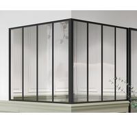 Verrière d'angle d'atelier en aluminium thermolaqué - L120 x L120 x H105 - Noir - BAYVIEW