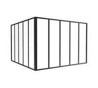 Verrière d'angle d'atelier en aluminium thermolaqué - L150 x L150 x H105 - Noir - BAYVIEW