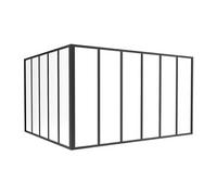 Verrière d'angle d'atelier en aluminium thermolaqué noir 180 x 150 x 105 cm (L x l x H) - BAYVIEW