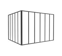 Vente-unique - Verriére d'angle d'atelier en Aluminium thermolaqué Noir 180 x 150 x 130 cm (L x l x H) - Bayview